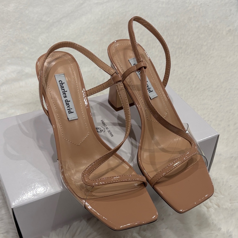 Charles David Nude Strappy Heels,size 9.5 - Picture 14 of 17